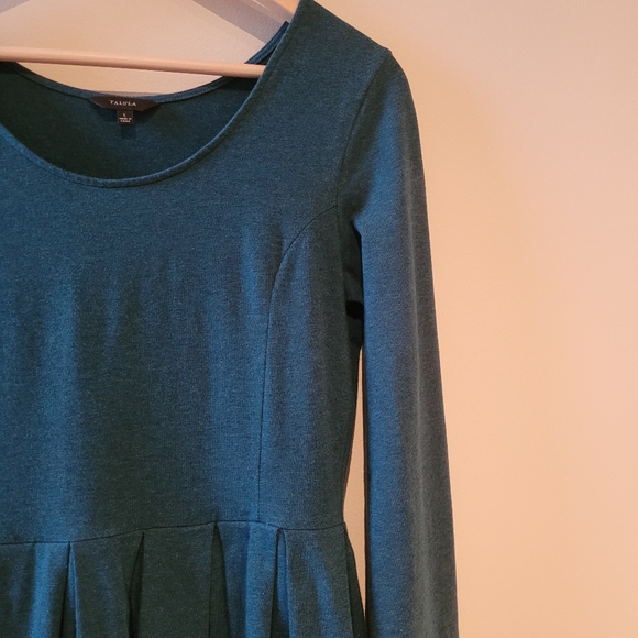 Teal Long Sleeved Skater Dress - Picture 3 of 5